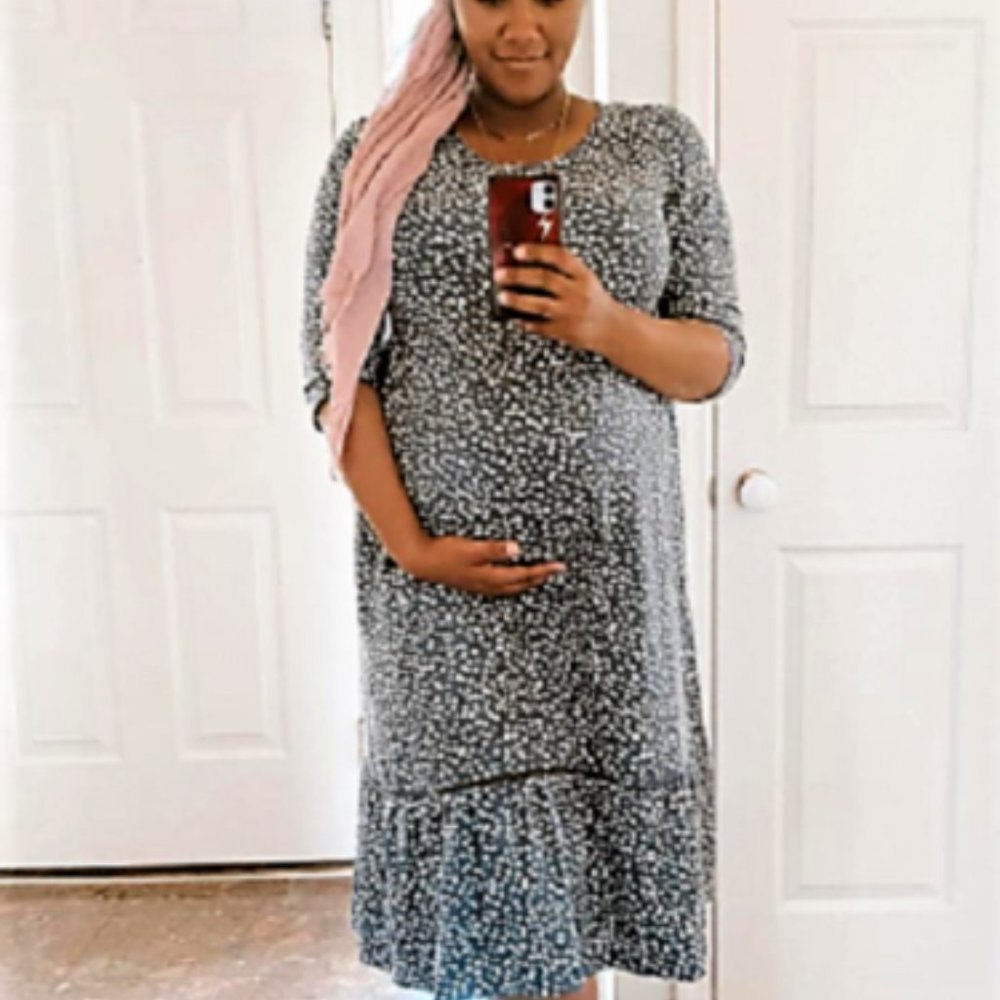 Isabel Maternity 3/4 Sleeve Maternity Dress